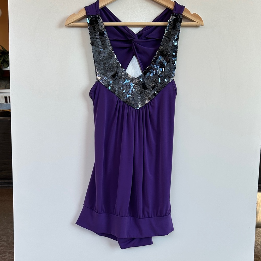 Purple Topia Large sequined top